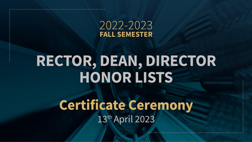 2022-2023 Fall Semester Honor Lists Certificate Ceremony