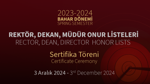 2023-2024 Bahar Yarıyılı Onur Listeleri Sertifika Töreni