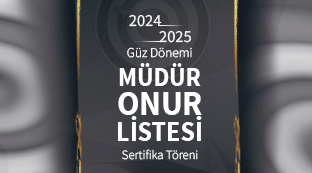 2024-2025 Güz Dönemi BLMYO Müdür Onur Listesi Sertifika Töreni